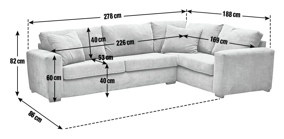 Habitat Eton Fabric Left Hand Corner Sofa - Biege 3 Habitat Eton Fabric Left Hand Corner Sofa - Biege - Image 3