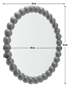 Habitat Beaded Round Wall Mirror - Black - 50x50cm 7 Habitat Beaded Round Wall Mirror - Black - 50x50cm -Habitat Store 1182642 R E001