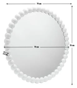 Habitat Beaded Round Wall Mirror - White - 70x70cm 7 Habitat Beaded Round Wall Mirror - White - 70x70cm -Habitat Store 1182927 R E001
