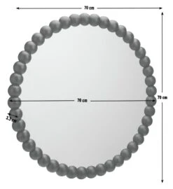 Habitat Beaded Round Wall Mirror - Black - 70x70cm 7 Habitat Beaded Round Wall Mirror - Black - 70x70cm -Habitat Store 1182934 R E001
