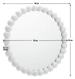Habitat Beaded Round Wall Mirror - White - 50x50cm 7 Habitat Beaded Round Wall Mirror - White - 50x50cm -Habitat Store 1182941 R E001