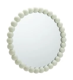 Habitat Beaded Round Wall Mirror - White - 50x50cm