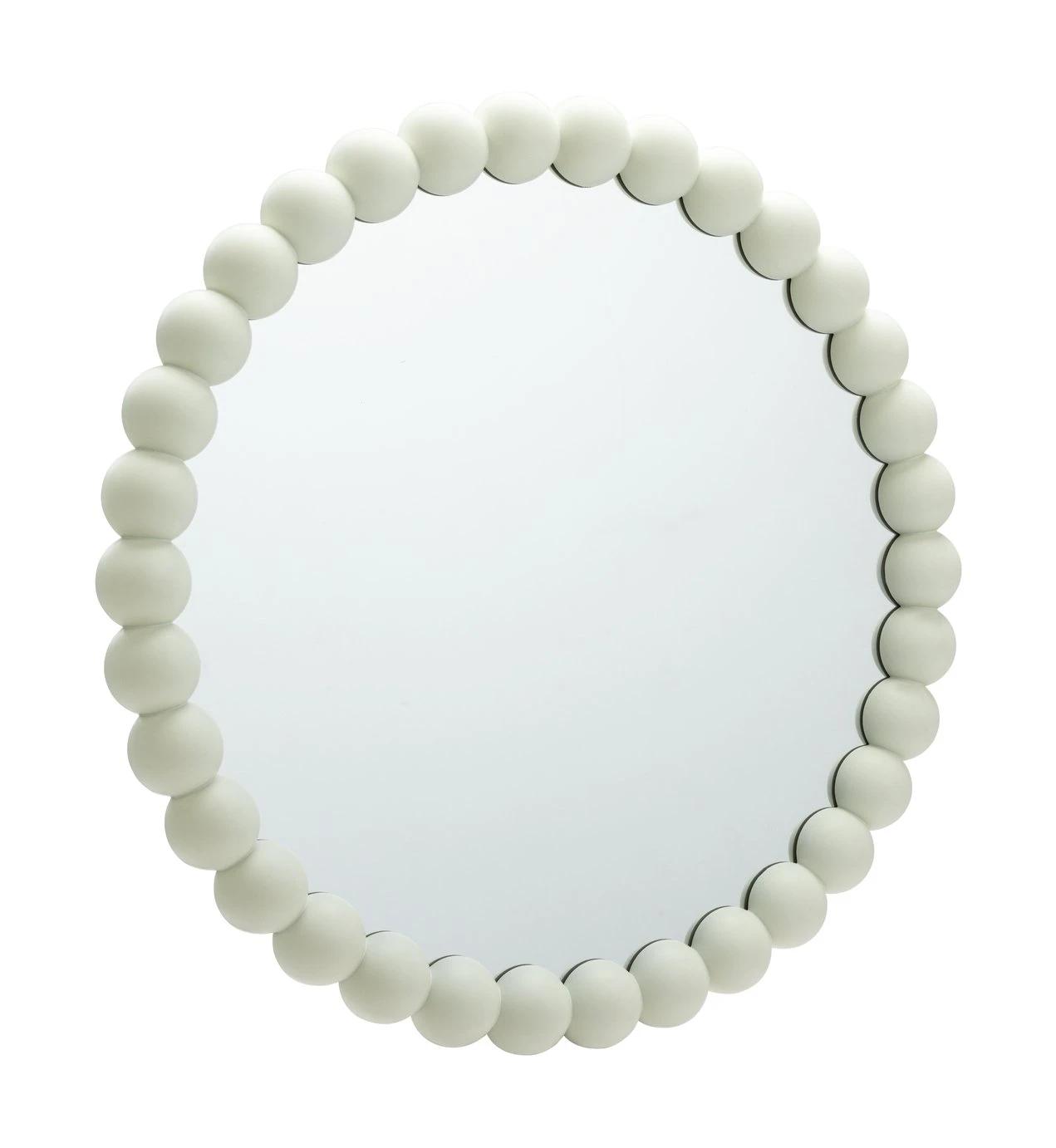 Habitat Beaded Round Wall Mirror - White - 50x50cm 1 Habitat Beaded Round Wall Mirror - White - 50x50cm
