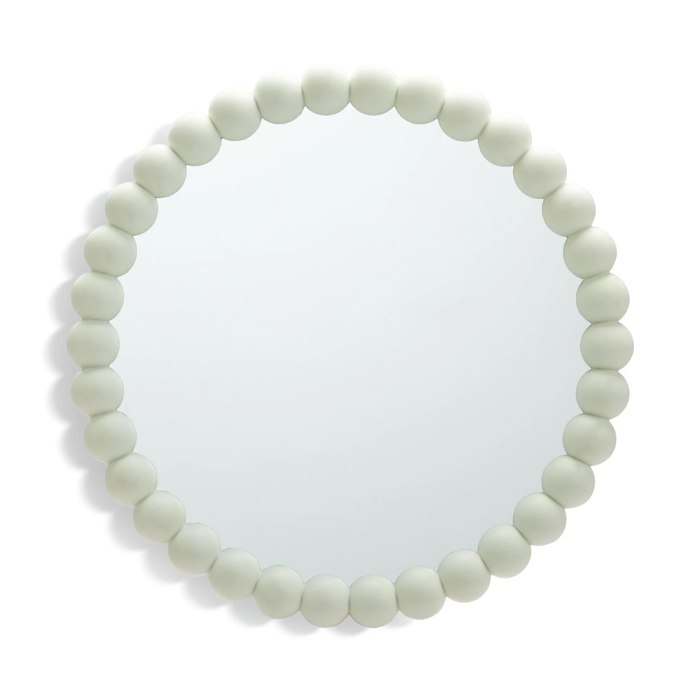 Habitat Beaded Round Wall Mirror - White - 50x50cm 4 Habitat Beaded Round Wall Mirror - White - 50x50cm - Image 4
