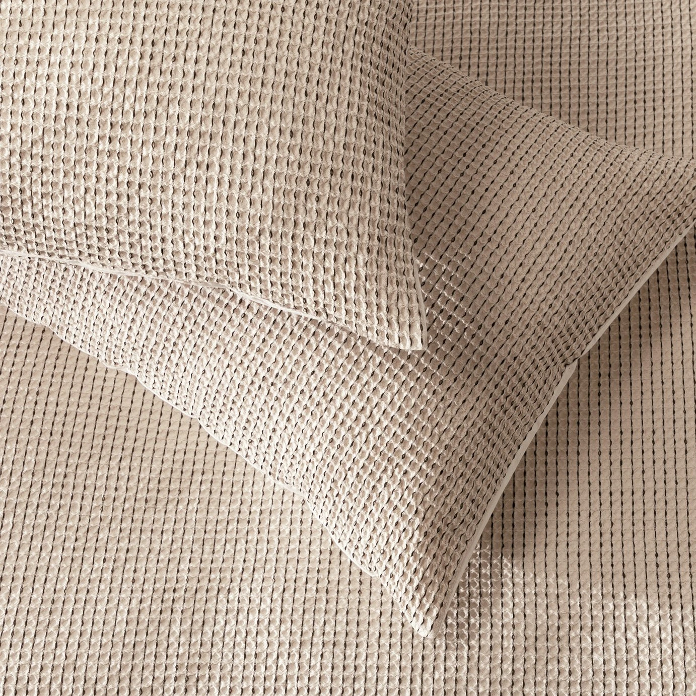 Habitat Cotton Contrast Waffle Beige Bedding Set - Single 3 Habitat Cotton Contrast Waffle Beige Bedding Set - Single - Image 3