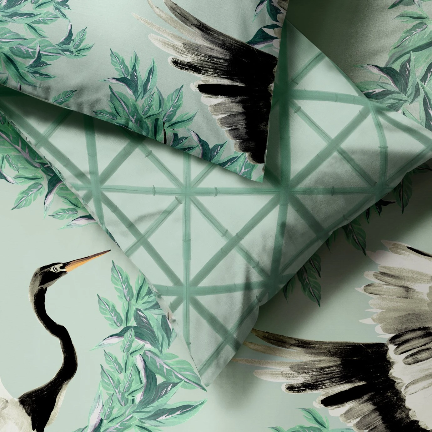 Habitat Crane Panel Green Bedding Set - Single 4 Habitat Crane Panel Green Bedding Set - Single - Image 4