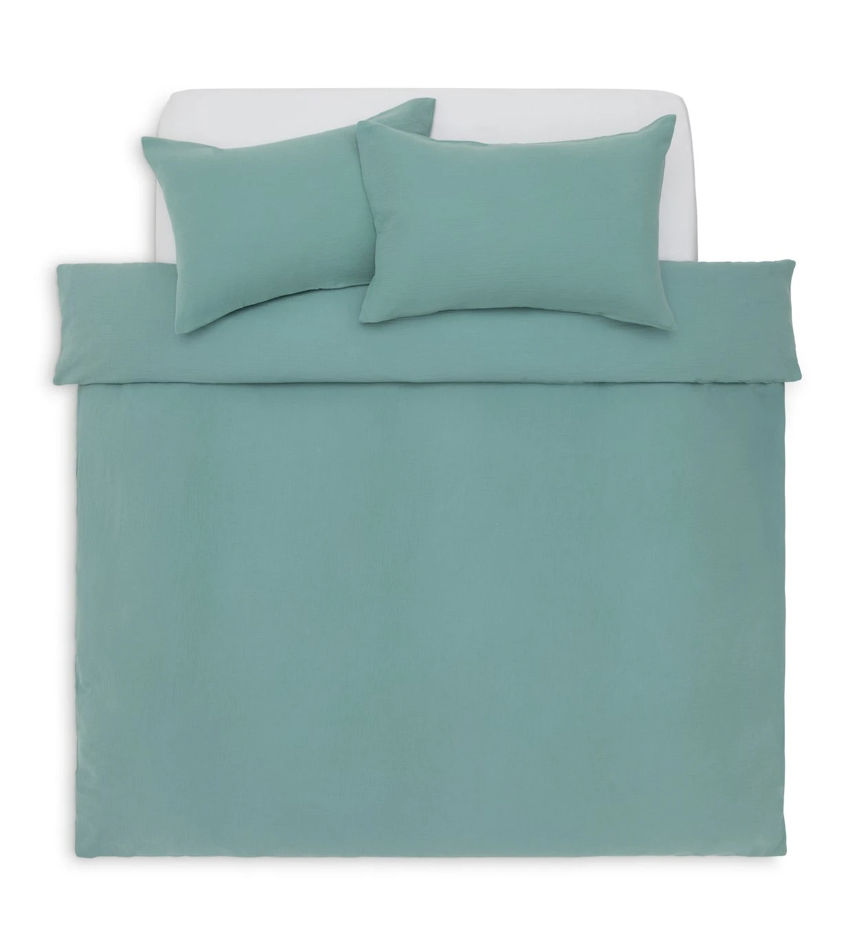 Habitat Cotton 200TC Muslin Green Bedding Set - Double 3 Habitat Cotton 200TC Muslin Green Bedding Set - Double - Image 3