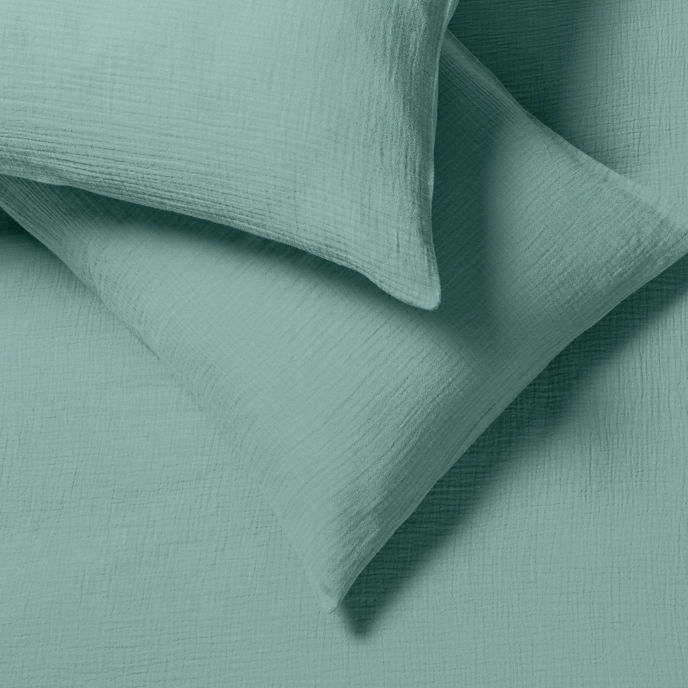 Habitat Cotton 200TC Muslin Green Bedding Set - Double 4 Habitat Cotton 200TC Muslin Green Bedding Set - Double - Image 4