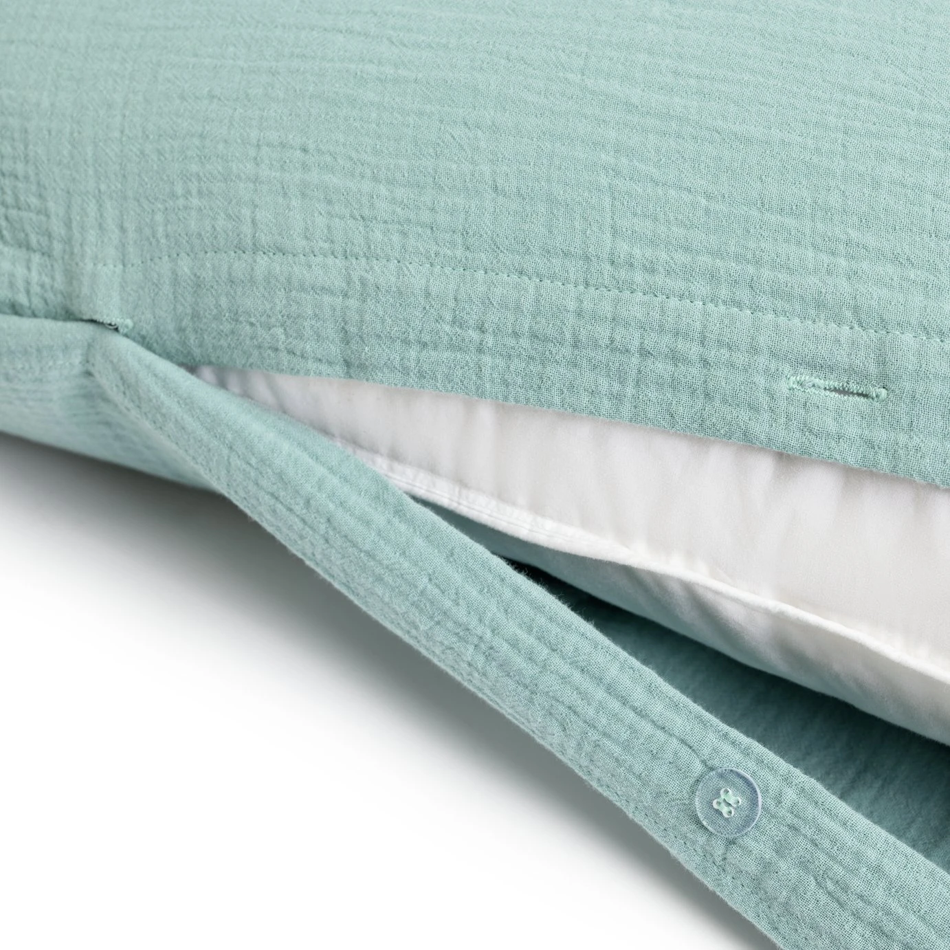 Habitat Cotton 200TC Muslin Green Bedding Set - Double 5 Habitat Cotton 200TC Muslin Green Bedding Set - Double - Image 5