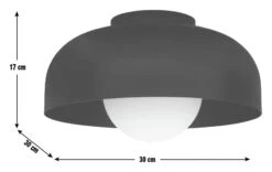Habitat Modern Globe Metal Bathroom Ceiling Light - Black -Habitat Store 1233584 R E001