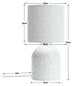 Habitat Embossed Floral Ceramic Table Lamp - Off White 8 Habitat Embossed Floral Ceramic Table Lamp - Off White -Habitat Store 1233656 R E001