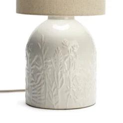 Habitat Embossed Floral Ceramic Table Lamp - Off White 10 Habitat Embossed Floral Ceramic Table Lamp - Off White -Habitat Store 1233656 R Z003A