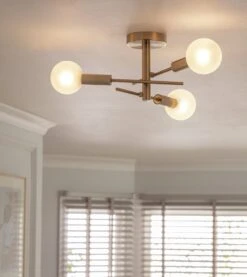 Habitat Globe Ribbed Metal Bathroom Ceiling Light - Brass 13 Habitat Globe Ribbed Metal Bathroom Ceiling Light - Brass -Habitat Store 1233711 R Z002C