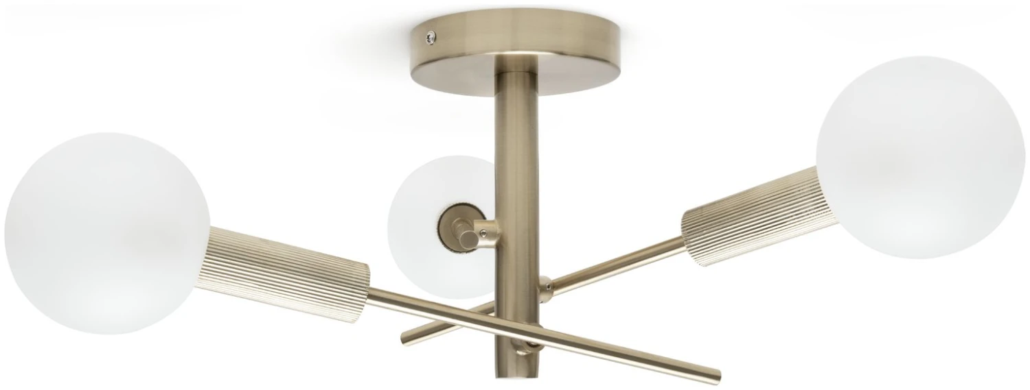 Habitat Globe Ribbed Metal Bathroom Ceiling Light - Brass 6 Habitat Globe Ribbed Metal Bathroom Ceiling Light - Brass - Image 6