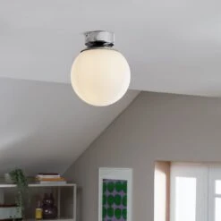 Habitat Opal Glass Bathroom Flush Ceiling Light - White 11 Habitat Opal Glass Bathroom Flush Ceiling Light - White -Habitat Store 1233759 R Z002C