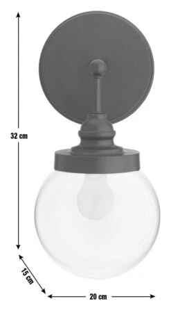 Habitat Globe Metal Bathroom Wall Light - Black -Habitat Store 1233773 R E001