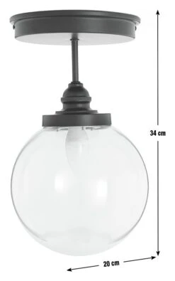 Habitat Globe Metal Bathroom Pendant Light - Black -Habitat Store 1233797 R E001