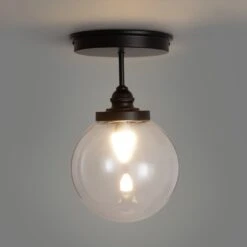 Habitat Globe Metal Bathroom Pendant Light - Black -Habitat Store 1233797 R Z002A