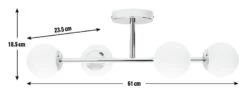 Habitat Metal 4 Light Bathroom Flush Ceiling Light - Chrome -Habitat Store 1233807 R E001