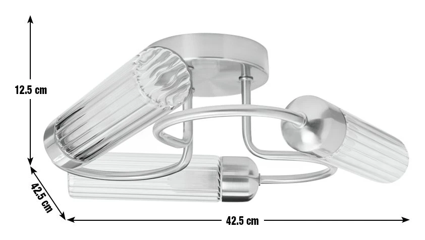 Habitat Ribbed Metal 3 Light Bathroom Ceiling Light - Gold 3 Habitat Ribbed Metal 3 Light Bathroom Ceiling Light - Gold - Image 3