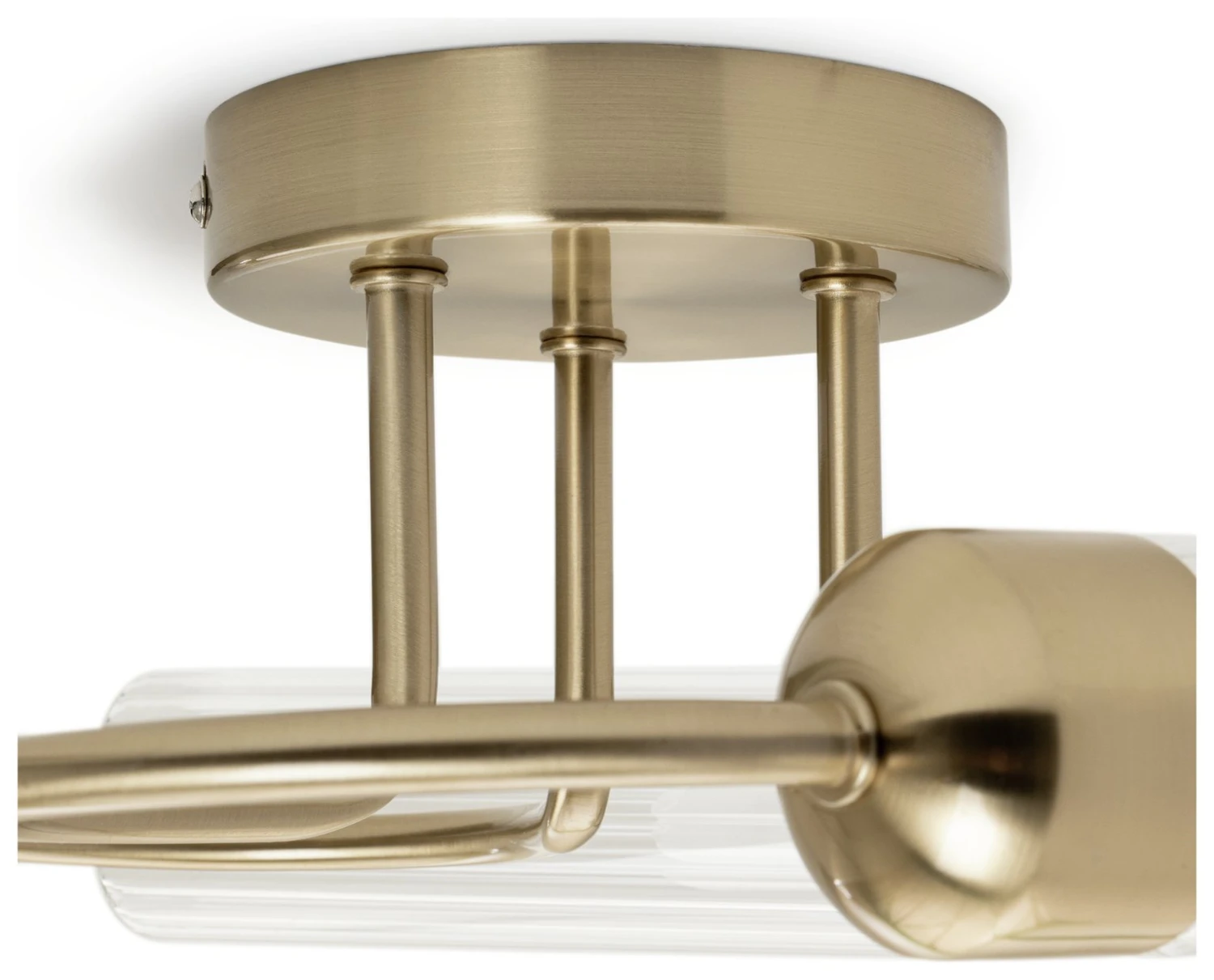 Habitat Ribbed Metal 3 Light Bathroom Ceiling Light - Gold 5 Habitat Ribbed Metal 3 Light Bathroom Ceiling Light - Gold - Image 5