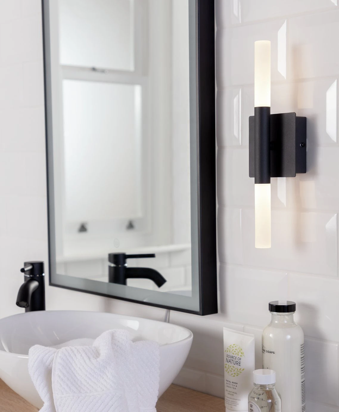 Habitat Metal 2 Light LED Bathroom Wall Light - Black 5 Habitat Metal 2 Light LED Bathroom Wall Light - Black - Image 5