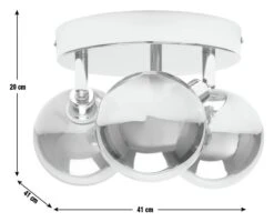 Habitat Globe Metal Bathroom Flush To Ceiling Light - Silver 8 Habitat Globe Metal Bathroom Flush To Ceiling Light - Silver -Habitat Store 1233883 R E001