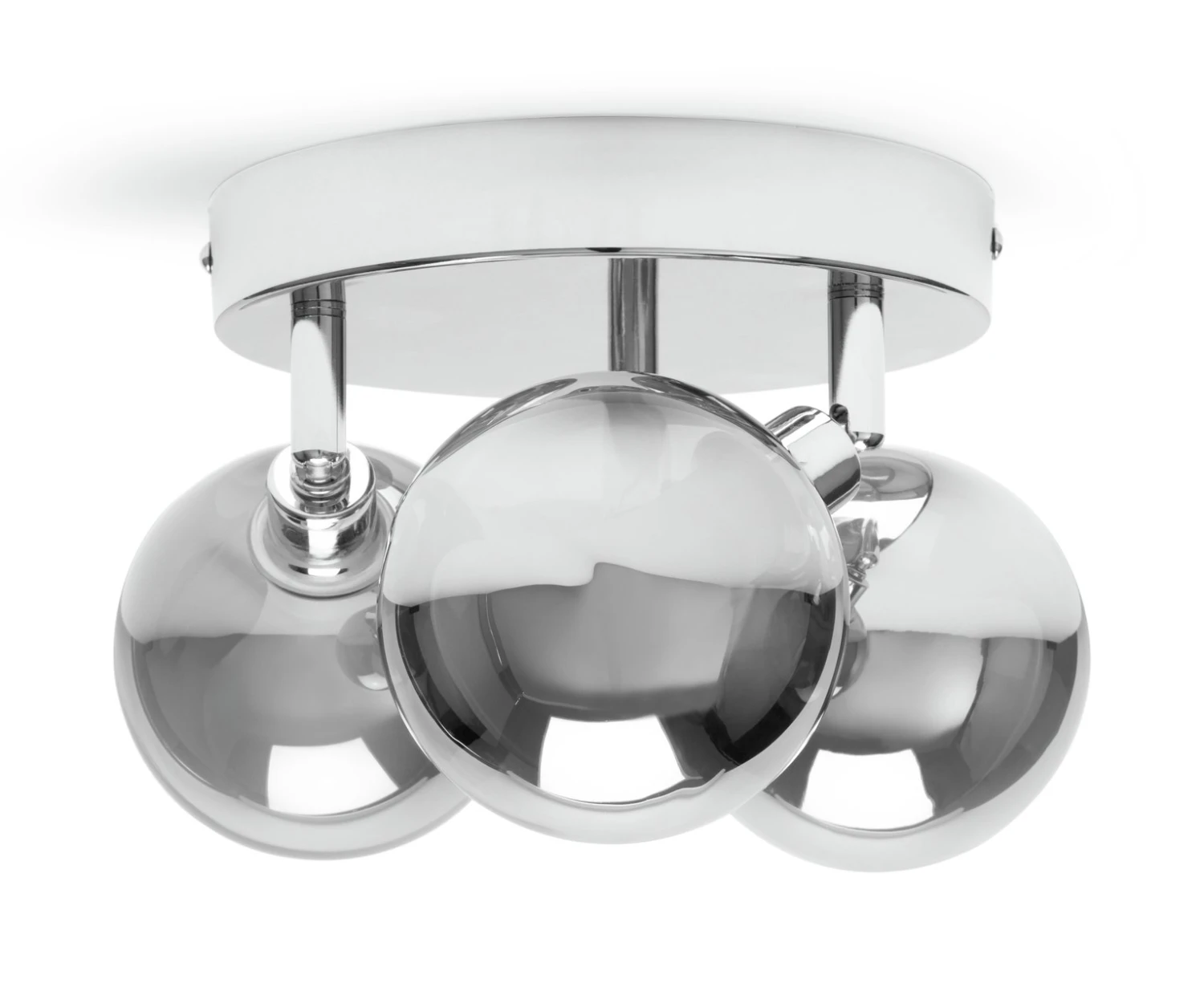 Habitat Globe Metal Bathroom Flush To Ceiling Light - Silver 2 Habitat Globe Metal Bathroom Flush To Ceiling Light - Silver - Image 2