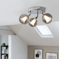 Habitat Globe Metal Bathroom Flush To Ceiling Light - Silver 11 Habitat Globe Metal Bathroom Flush To Ceiling Light - Silver -Habitat Store 1233883 R Z002C