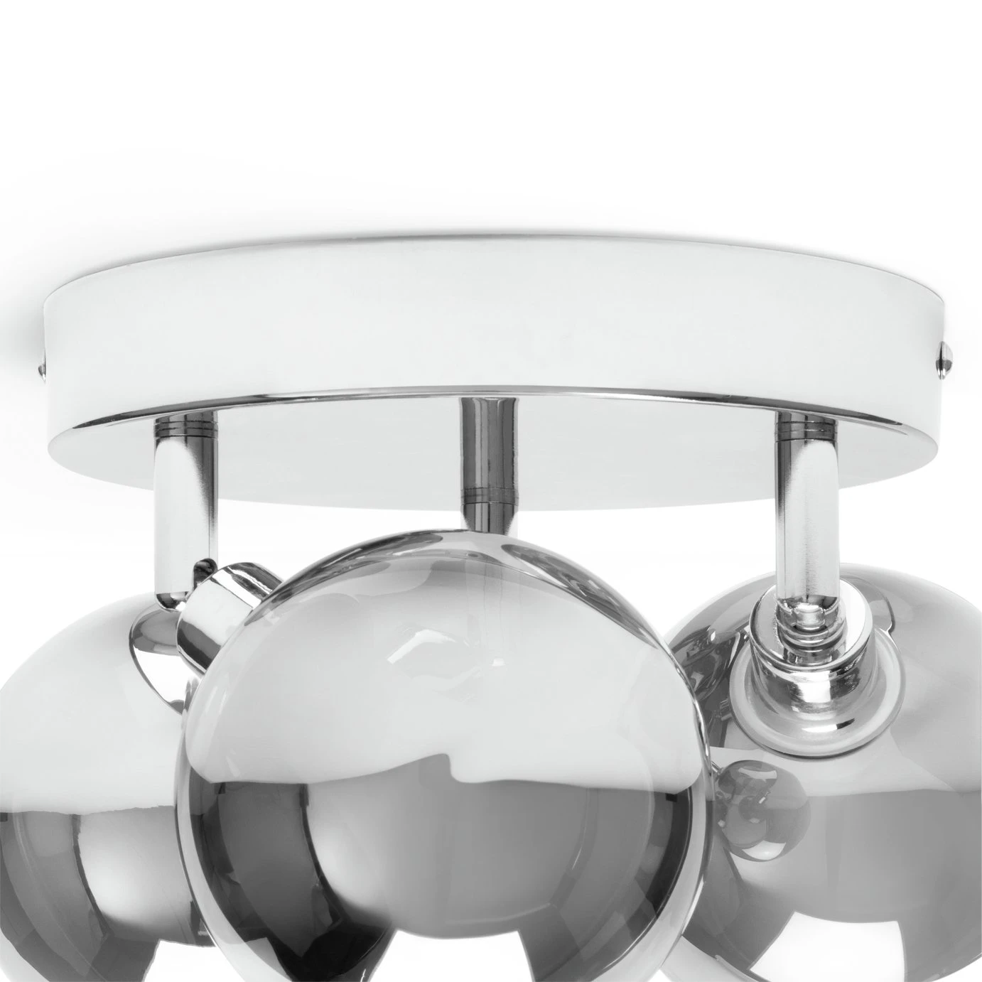 Habitat Globe Metal Bathroom Flush To Ceiling Light - Silver 5 Habitat Globe Metal Bathroom Flush To Ceiling Light - Silver - Image 5