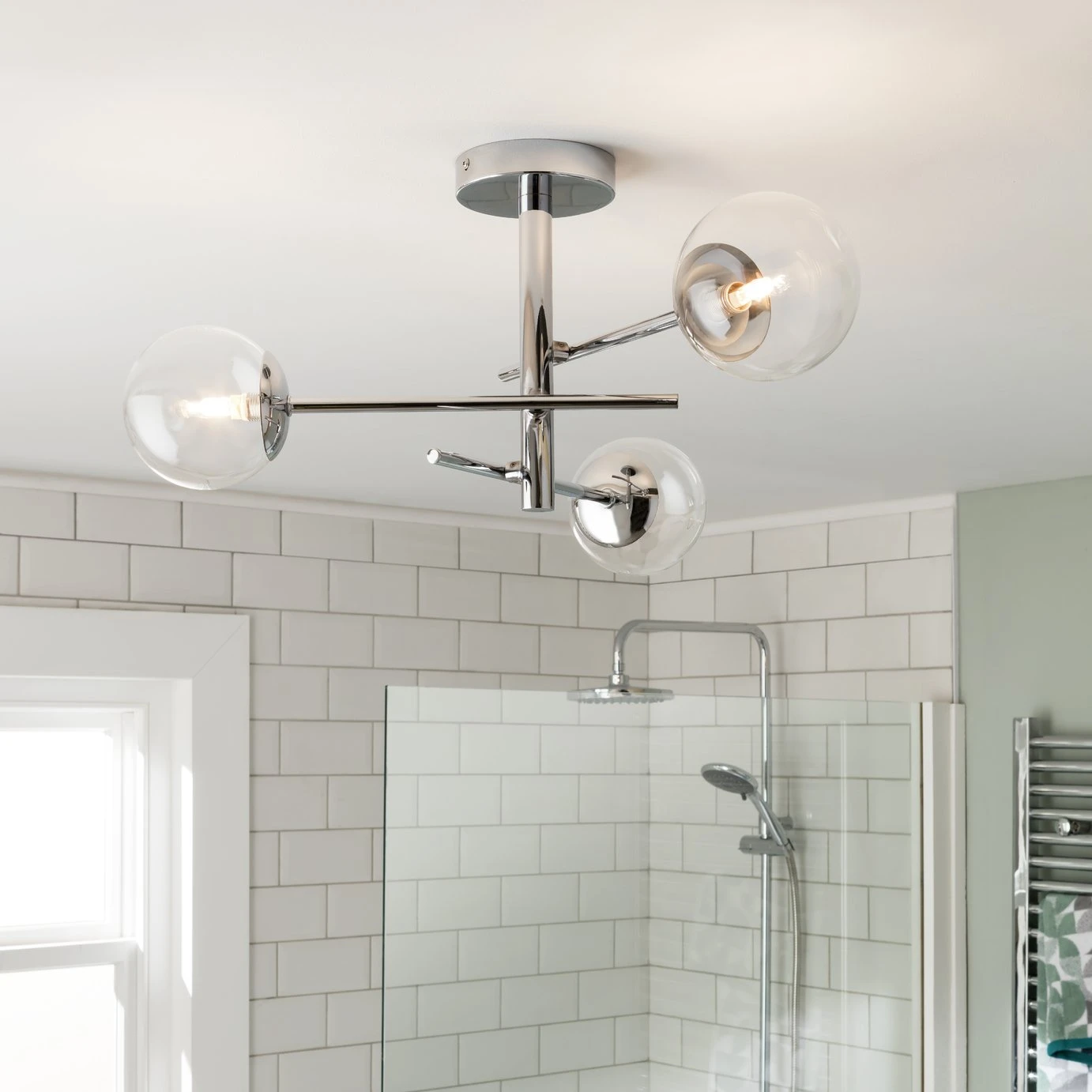 Habitat Sputnik Metal Bathroom Flush Ceiling Light - Chrome 1 Habitat Sputnik Metal Bathroom Flush Ceiling Light - Chrome