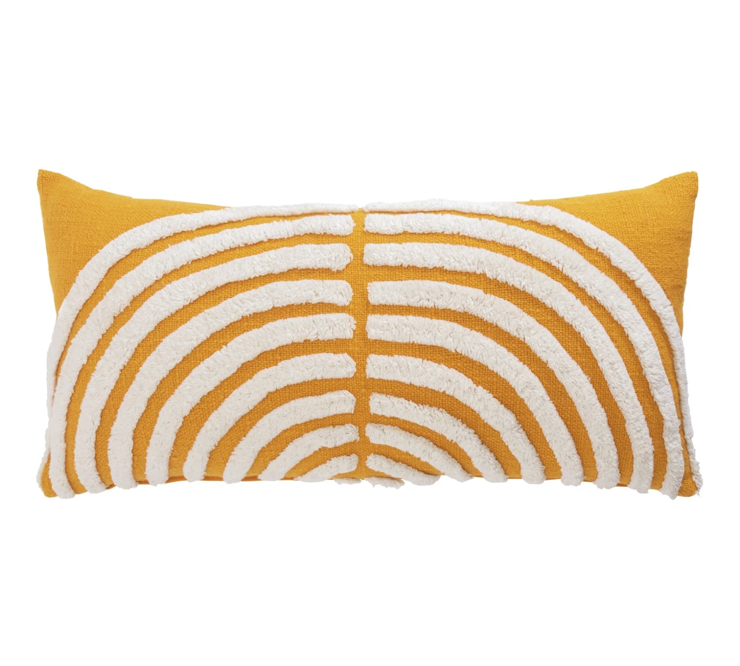 Habitat Geo Tufted Cushion - Yellow & White - 60x30cm 1 Habitat Geo Tufted Cushion - Yellow & White - 60x30cm