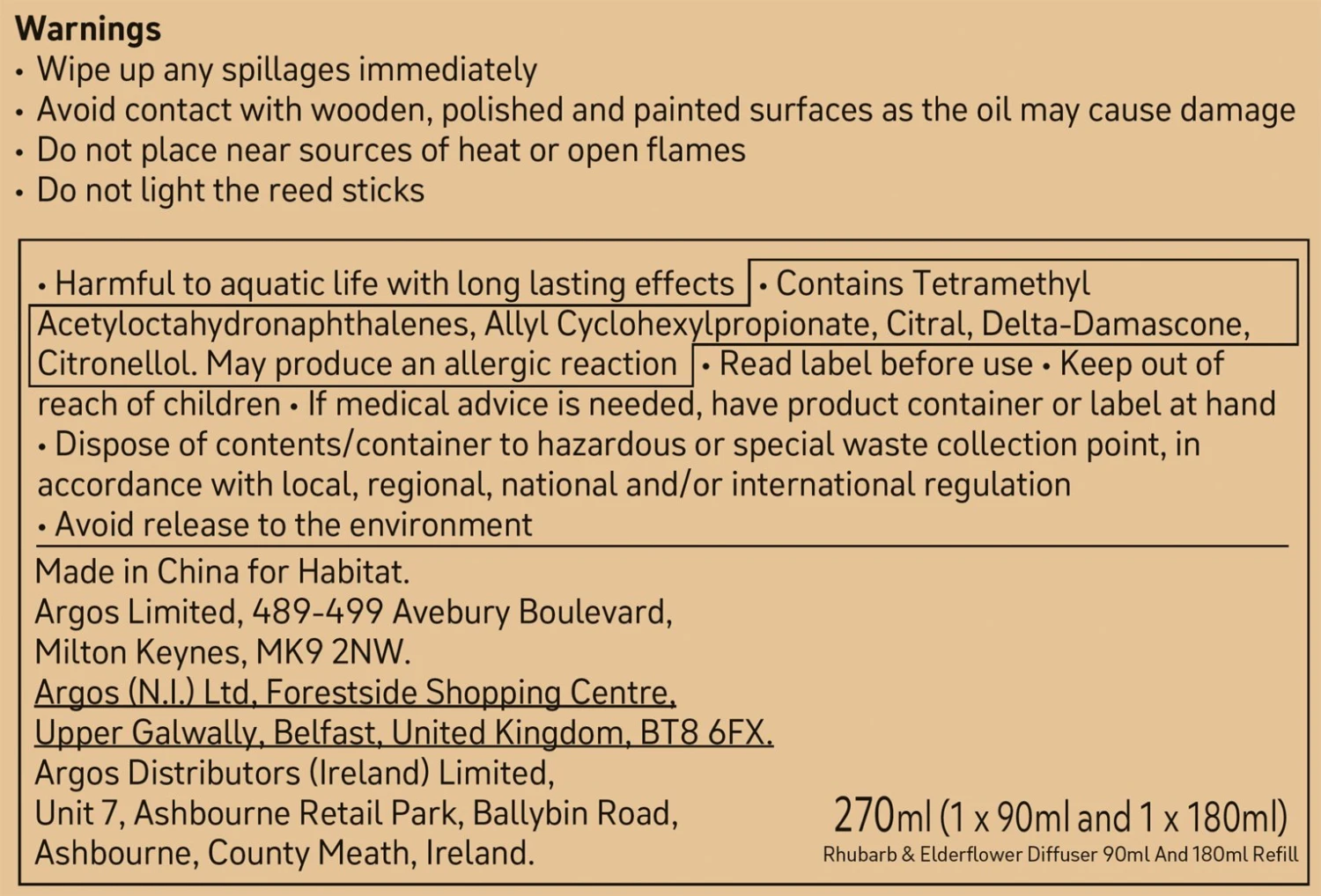 Habitat 90ml Diffuser & 180ml Refill - Rhubarb & Elderflower 4 Habitat 90ml Diffuser & 180ml Refill - Rhubarb & Elderflower - Image 4