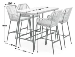 Habitat Malta 4 Seater Rattan Effect Garden Bar Set -Natural 11 Habitat Malta 4 Seater Rattan Effect Garden Bar Set -Natural -Habitat Store 1242245 R E001