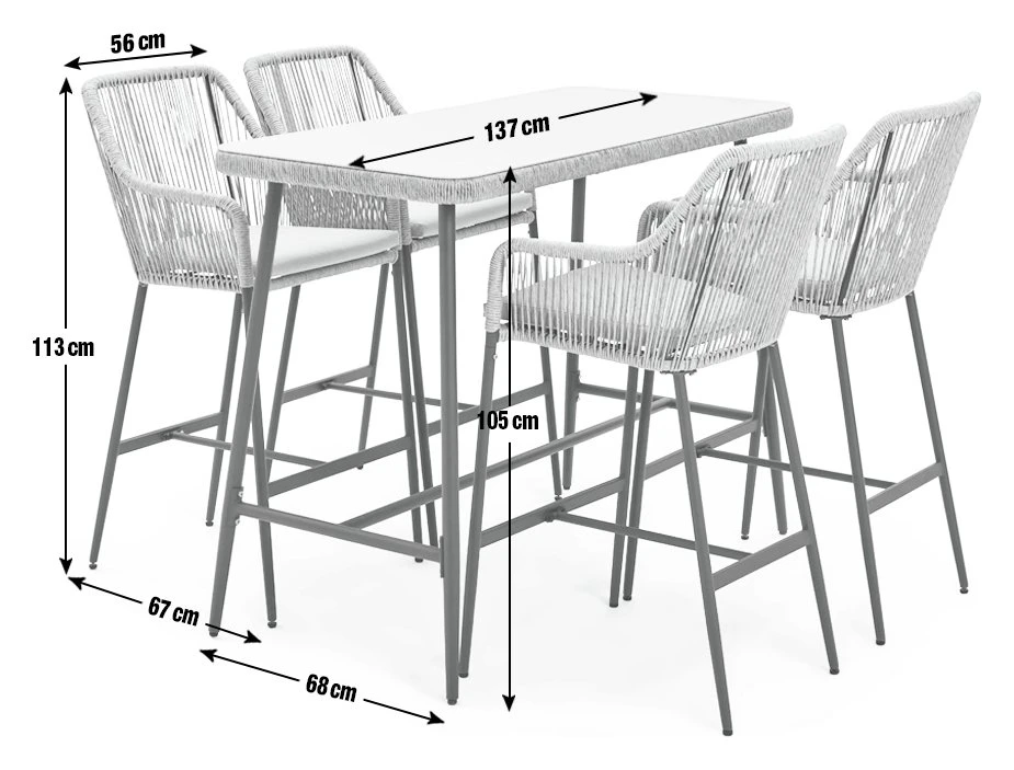 Habitat Malta 4 Seater Rattan Effect Garden Bar Set -Natural 4 Habitat Malta 4 Seater Rattan Effect Garden Bar Set -Natural - Image 4