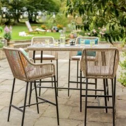 Habitat Malta 4 Seater Rattan Effect Garden Bar Set -Natural 10 Habitat Malta 4 Seater Rattan Effect Garden Bar Set -Natural -Habitat Store 1242245 R Z001C