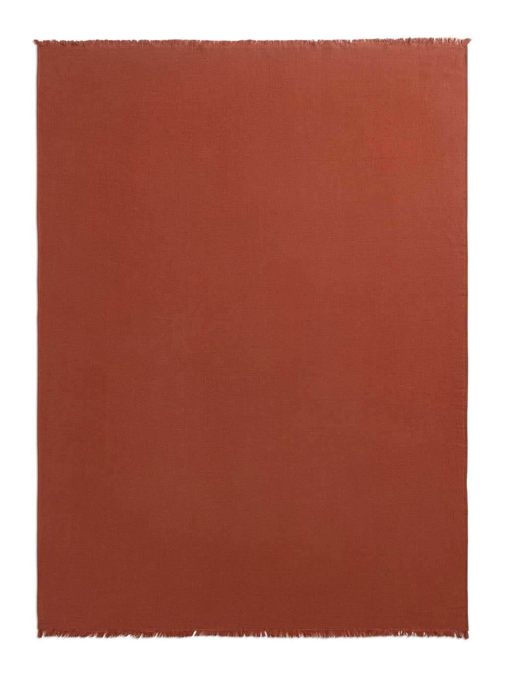 Habitat Cotton Plain Textured Throw - Terracotta - 150x200cm 5 Habitat Cotton Plain Textured Throw - Terracotta - 150x200cm - Image 5