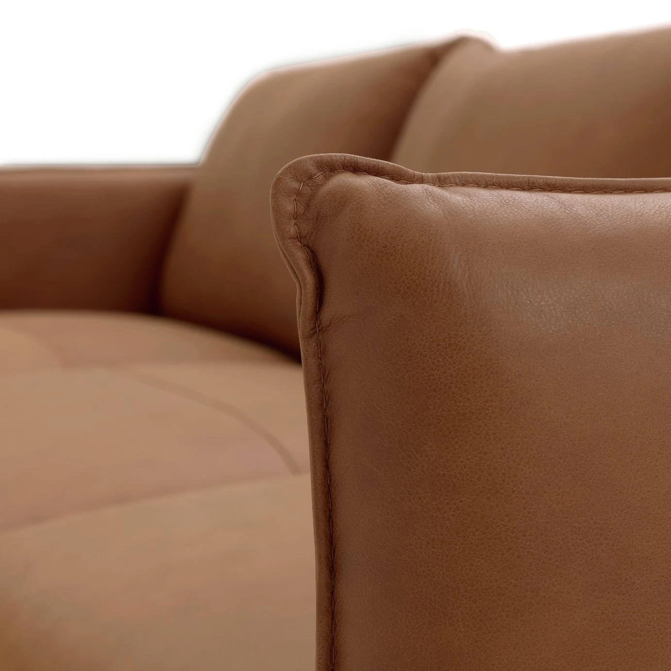 Habitat Moore Leather 4 Seater Sofa - Tan 9 Habitat Moore Leather 4 Seater Sofa - Tan - Image 9