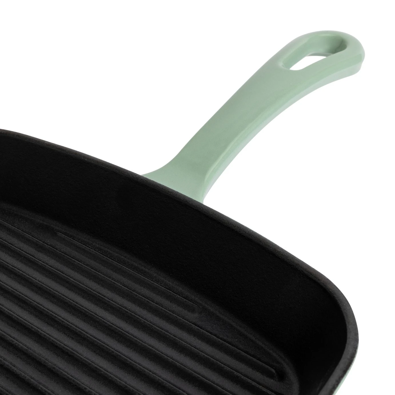 Habitat 23cm Cast Iron Griddle Pan - Sage Green 3 Habitat 23cm Cast Iron Griddle Pan - Sage Green - Image 3