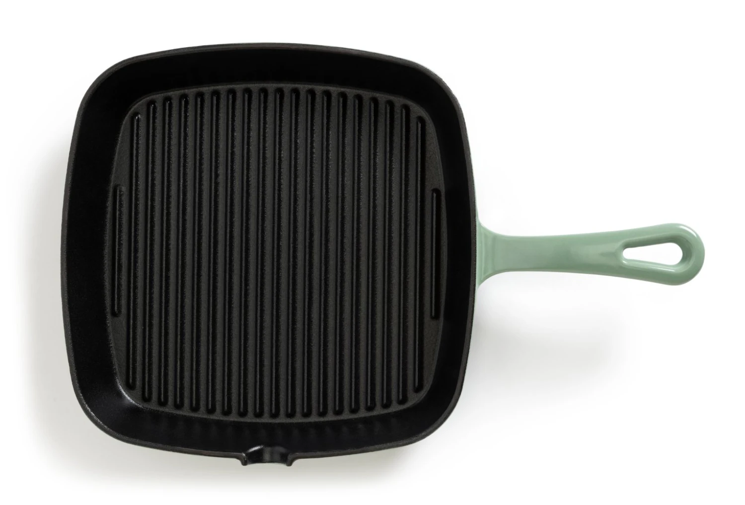 Habitat 23cm Cast Iron Griddle Pan - Sage Green 5 Habitat 23cm Cast Iron Griddle Pan - Sage Green - Image 5