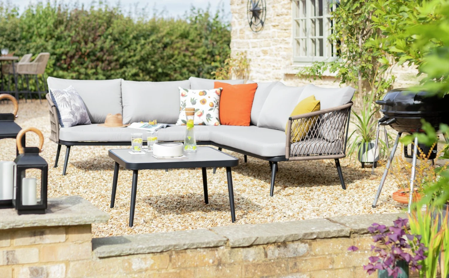 Habitat Somerset 5 Seater Metal Garden Corner Sofa Set 2 Habitat Somerset 5 Seater Metal Garden Corner Sofa Set - Image 2