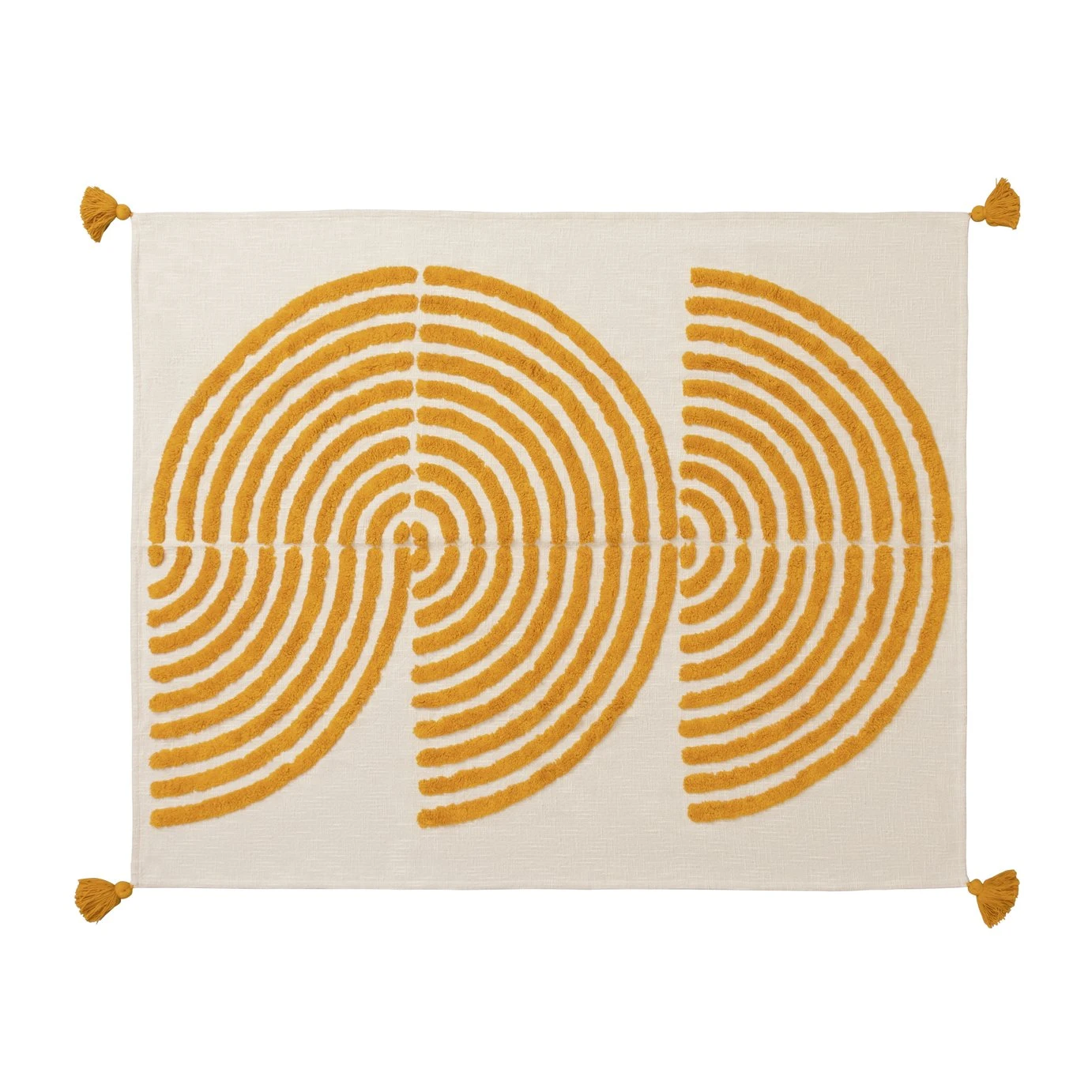 Habitat Geo Tufted Throw - White & Yellow - 125x150cm 6 Habitat Geo Tufted Throw - White & Yellow - 125x150cm - Image 6