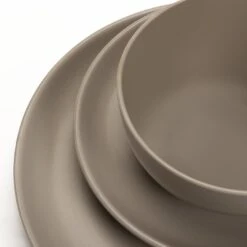 Habitat Mushroom 12 Piece Stoneware Dinner Set - Mushroom -Habitat Store 1341108 R Z005A