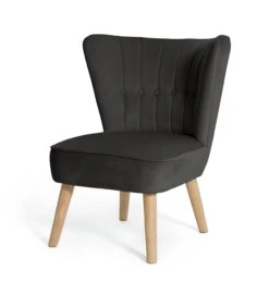 Habitat Alexis Velvet Cocktail Chair - Charcoal -Habitat Store 1341256 R Z002A
