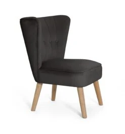 Habitat Alexis Velvet Cocktail Chair - Charcoal -Habitat Store 1341256 R Z004A