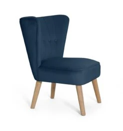 Habitat Alexis Velvet Cocktail Chair - Navy -Habitat Store 1341270 R Z004A