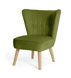 Habitat Alexis Velvet Cocktail Chair - Olive -Habitat Store 1341287 R Z002A