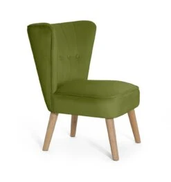 Habitat Alexis Velvet Cocktail Chair - Olive -Habitat Store 1341287 R Z004A