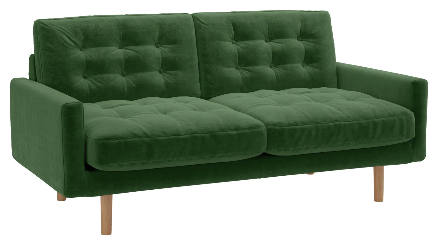 Habitat Fenner Velvet 2 Seater Sofa - Moss Green 6 Habitat Fenner Velvet 2 Seater Sofa - Moss Green - Image 6