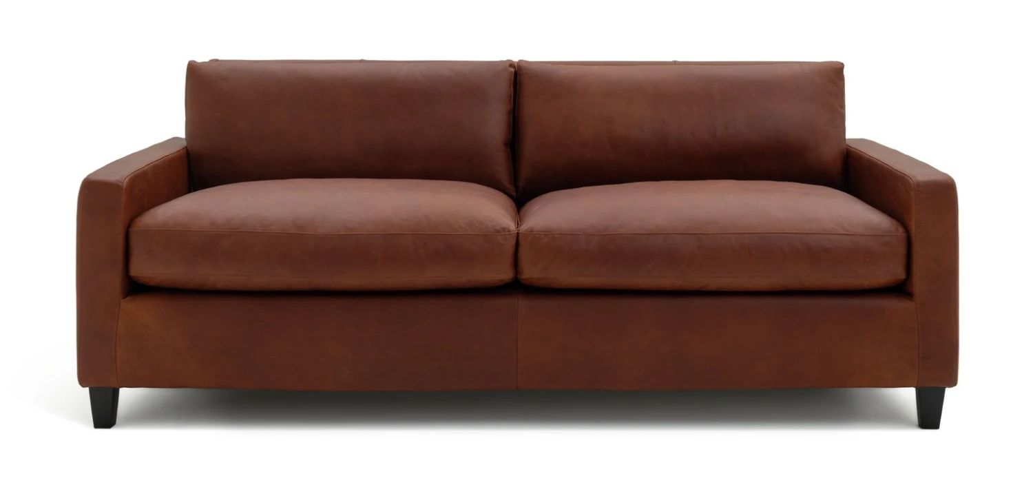Habitat Chester Leather 3 Seater Sofa - Dark Feet - Tan 1 Habitat Chester Leather 3 Seater Sofa - Dark Feet - Tan